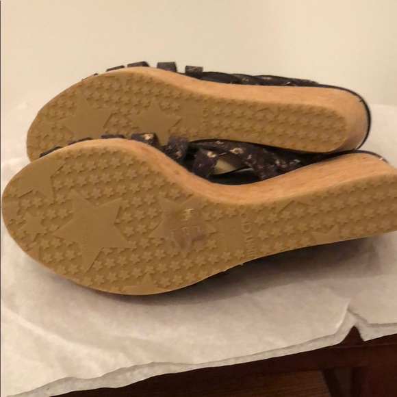 Jimmy Choo Embossed Leather Cork Wedges Size 41 Wedges